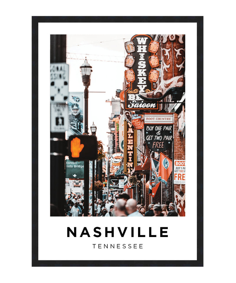 Nashville Broadway Street Poster, Nashville Wall Art, Tennessee Photograph Print