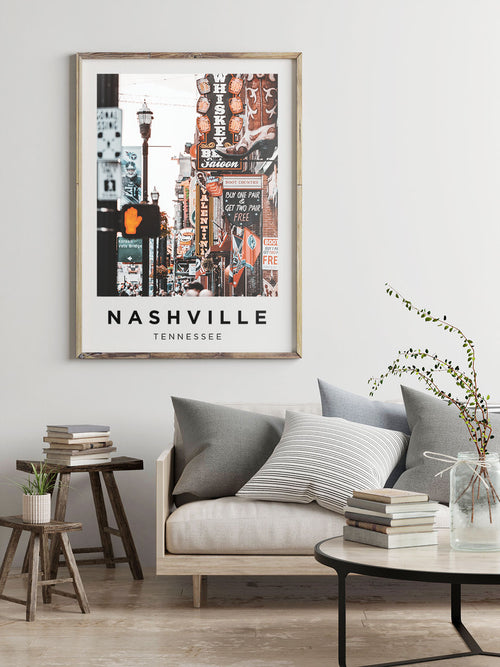 Nashville Broadway Street Poster, Nashville Wall Art, Tennessee Photograph Print