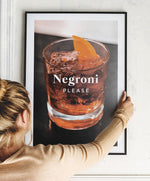 Negroni Please Cocktail Poster, Negroni Wall Art, Negroni Bar Decor Print