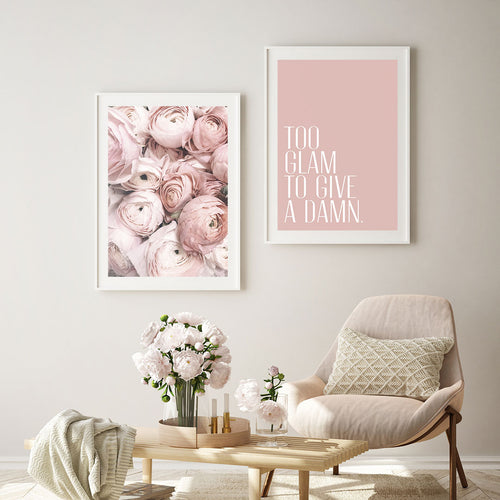 Pale Pink Roses Poster, Pink Rose Wall Art, Girls Room Flower Decor Print