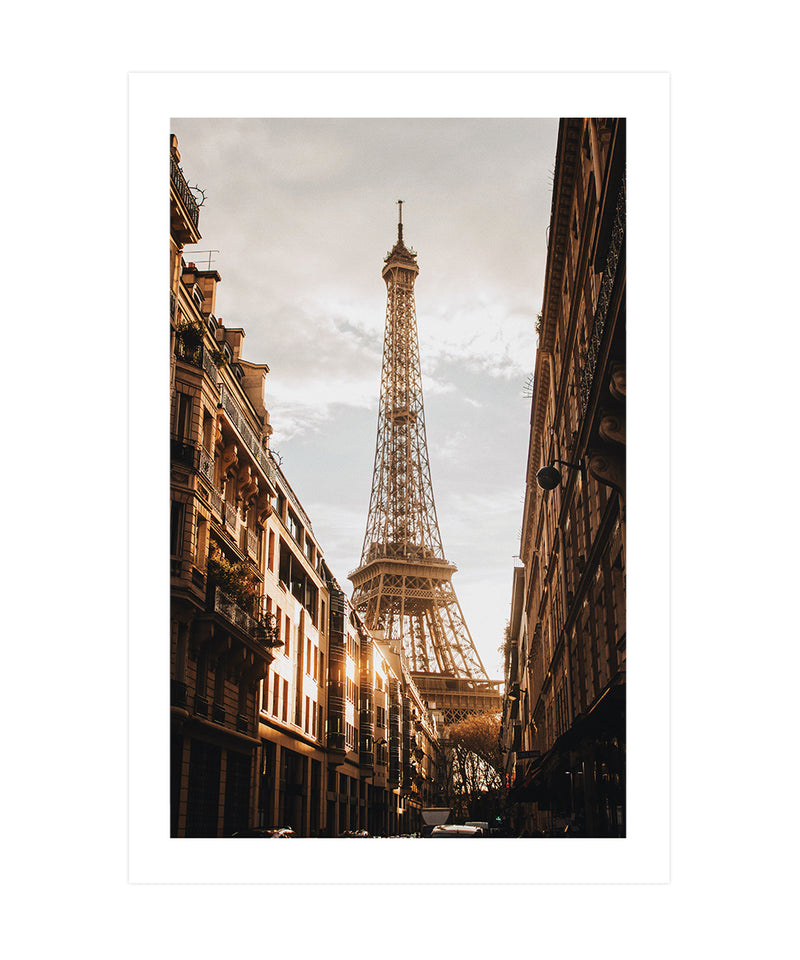 Eifel Tower Sunset in Paris, France Poster, Travel Wall Art