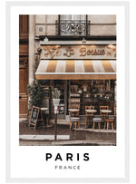 Paris France Cafe Poster, Paris Street Coffee Shop Wall Art, France Cafe Print
