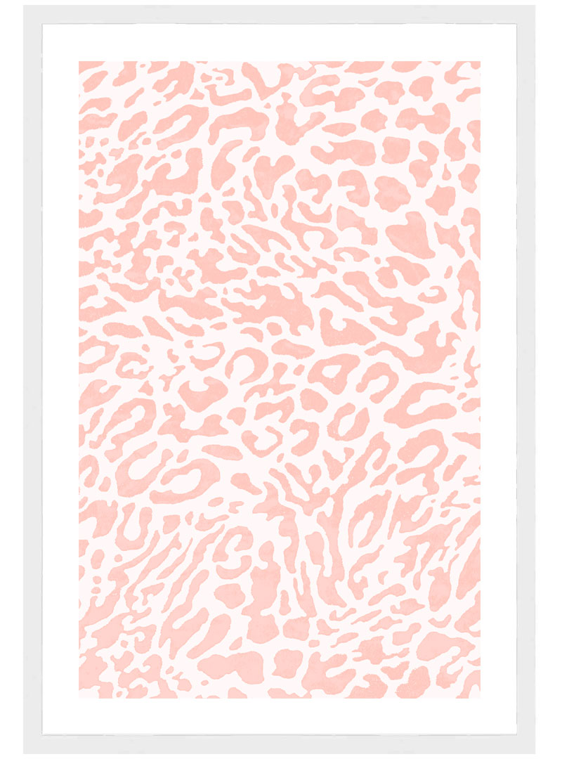 Pink Leopard Print Poster, Animal Print Wall Art, Pink Girls Room Wall Decor
