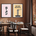 Send Noods Poster, Noodle Quote Wall Art, Cute Ramen Noodle Print