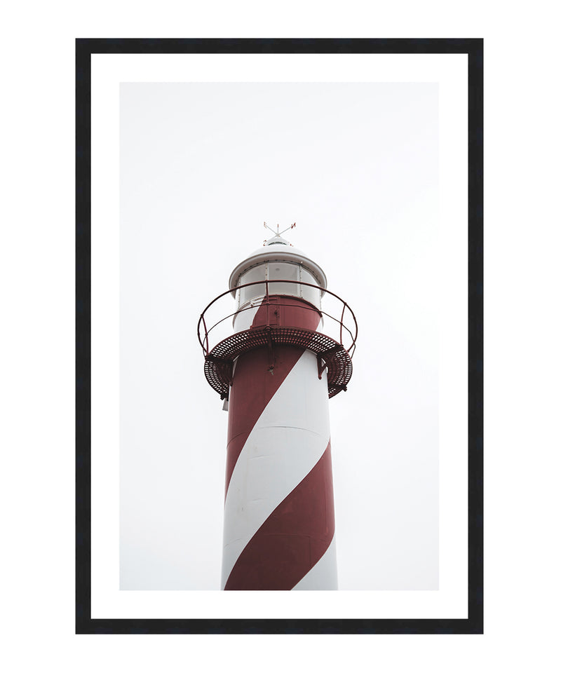Red Tower Poster, Lighthouse Wall Art