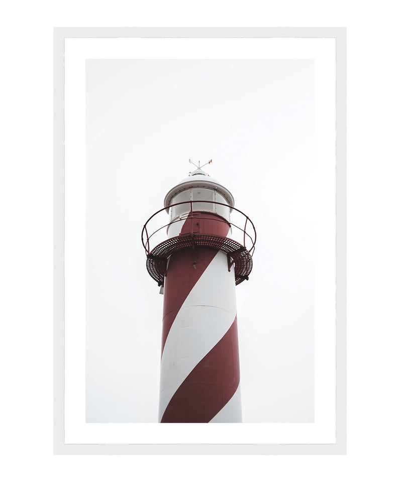 Red Tower Poster, Lighthouse Wall Art