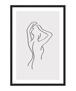 Sexy Line Art No. 2 Poster, Female Body Line Drawing Wall Art, Sketch Poster