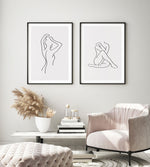Sexy Line Art No. 1 Poster, Woman Body Line Drawing Wall Art, Sketch Print