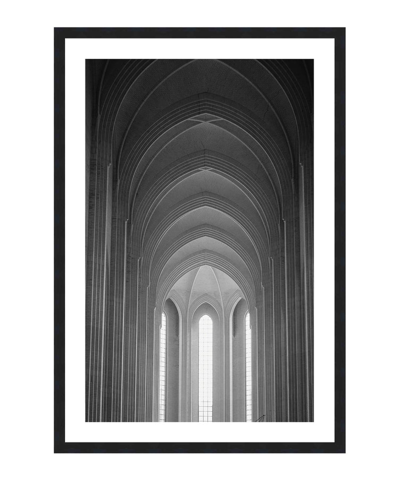 Symmetrical Arch in Grundtvig's Church Poster, Copenhagen Denmark Wall Decor, Architecture Wall Art