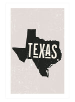 Texas State Shape Typography Poster, Texas State Wall Art, Texas Shape Decor Print