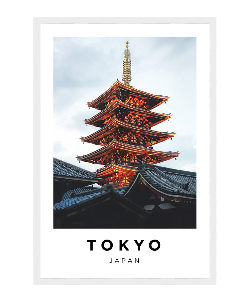 Five-Storey Pagoda in Senso-ji Tokyo Japan Poster, Buddhist Temple Decor Print, Travel Wall Art