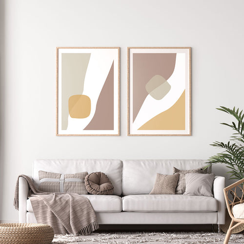 Unearthed Abstract No. 4 Poster, Neutral Shape Wall Art, Earthy Abstract Shape Print