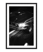 Vintage Mustang Poster, Ford Mustang Wall Art, Black and White Classic Car Print