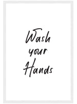 Wash Your Hands Poster, Bathroom Quote Wall Art, Cute Bathroom Decor Print