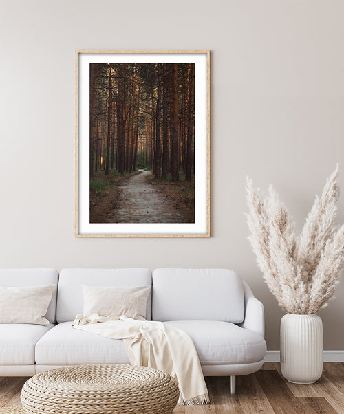 Autumn Woods Poster, Forest Wall Art, Nature Wall Decor