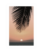 Beach Sunset Palm Tree Poster, Sunset Palm Tree Wall Art, Ocean Sunset Print