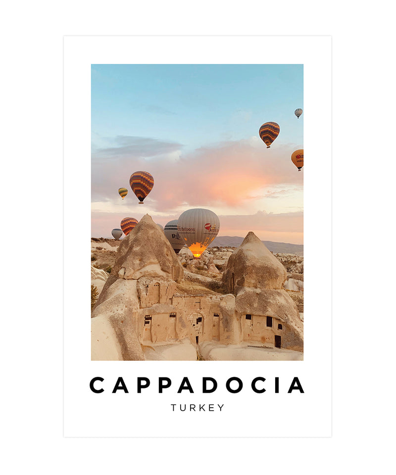 Cappadocia Turkey Hot Air Balloons Poster, Turkey Photography Wall Art, Travel Poster