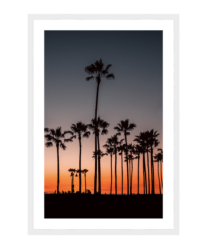 Palm Tree Sunset Silhouette Poster, Sunset Palm Tree Wall Art, Beach Sunset Print
