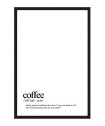 Coffee Definition Poster, Funny Coffee Dictionary Wall Art, Coffee Kitchen Print