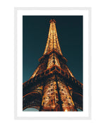 Eiffel Tower Travel Poster, Night in France Wall Art, Paris Eiffel Tower Travel Print