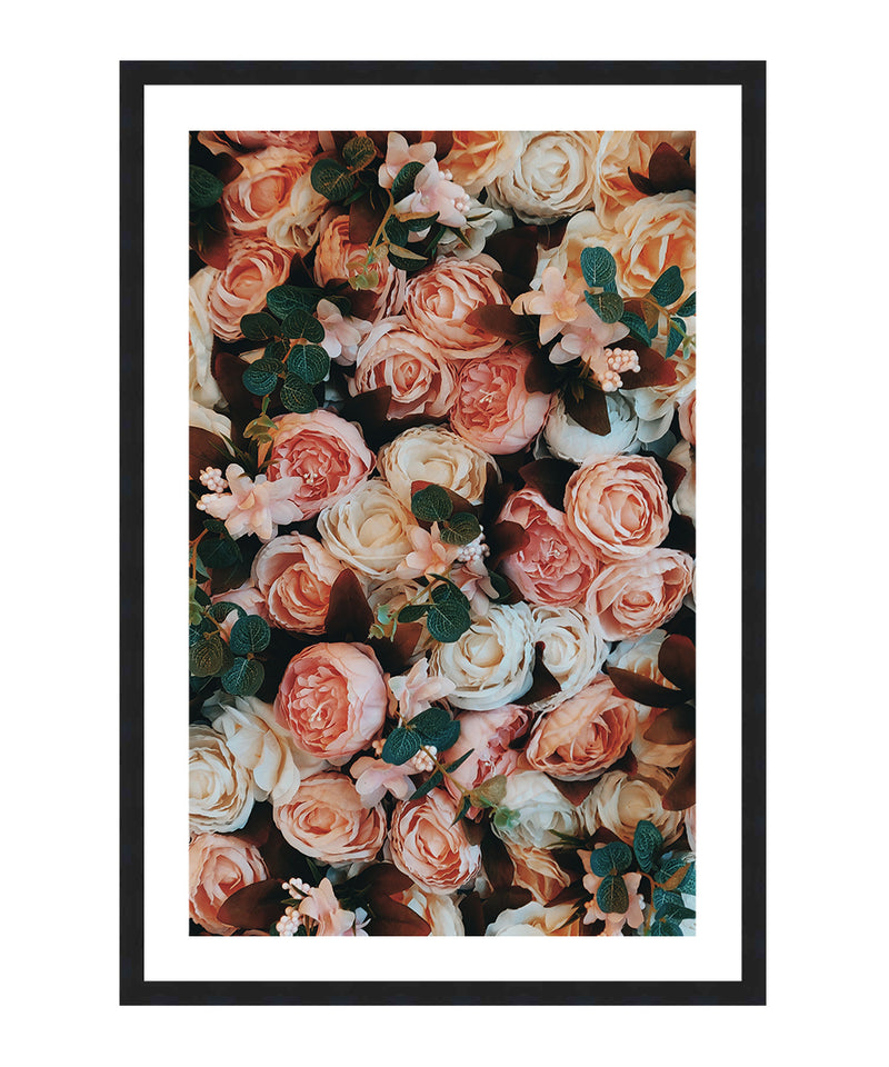 Pink Roses Poster, Blush Floral Wall Art, Girls Room Flower Decor Print