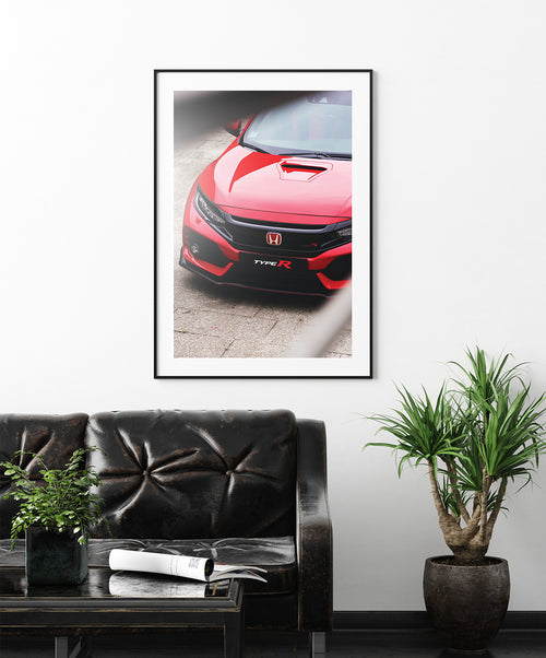 Honda Type R FK8 Poster, Honda Civic Car Wall Art. Car Wall Decor