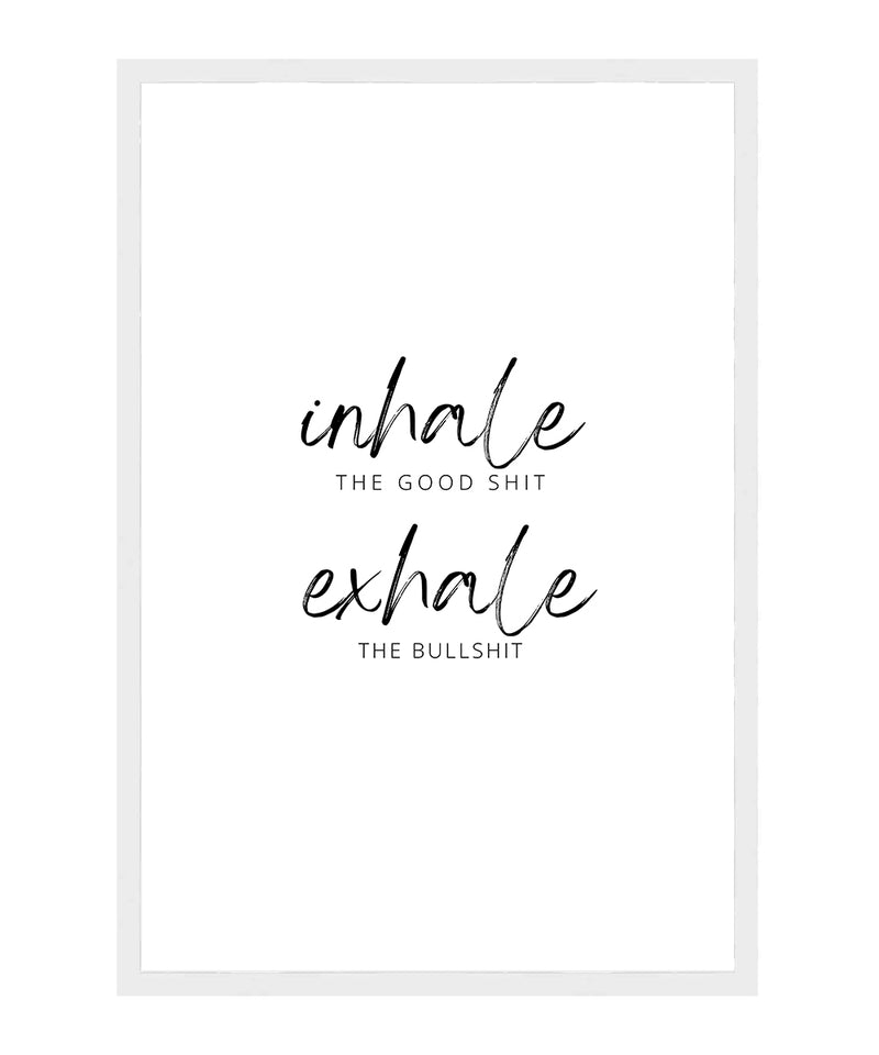 Inhale, Exhale Typography Wall Art, Typography Wall Decor