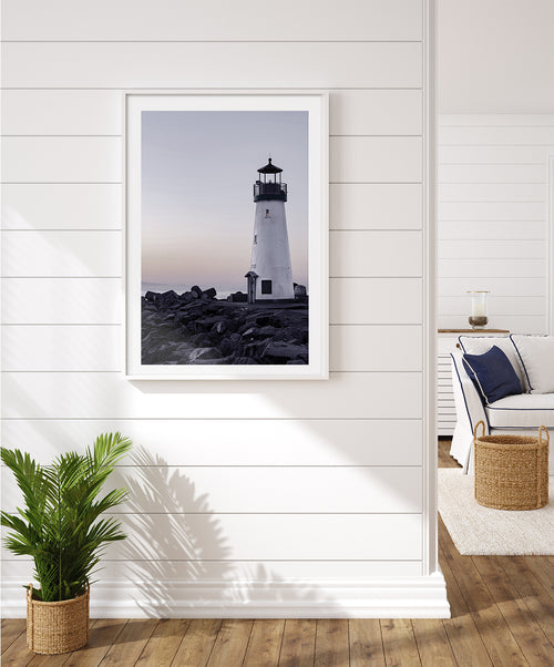 Walton Lighthouse Photography Poster, Santa Cruz Breakwater Lighthouse Wall Art