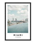 Miami Florida Cityscape Poster, Travel Wall Art