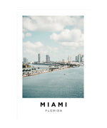 Miami Florida Cityscape Poster, Travel Wall Art