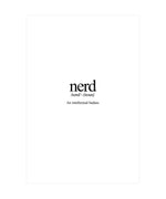 Nerd Cool Definition Typography Poster, Definition Typography Wall Art