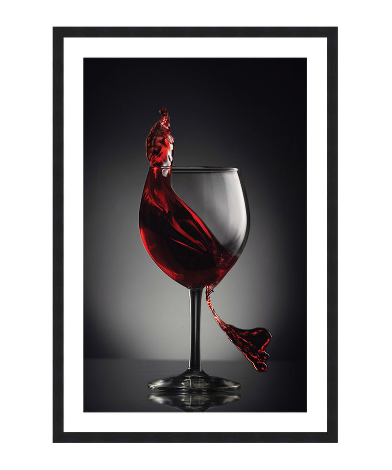 Glass of Red Wine Poster, Wine Wall Art