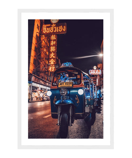 Thailand Tuktuk Taxi Photography Poster, Travel Wall Art