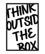 Think Outside The Box Poster, Inspirational Typography Wall Art