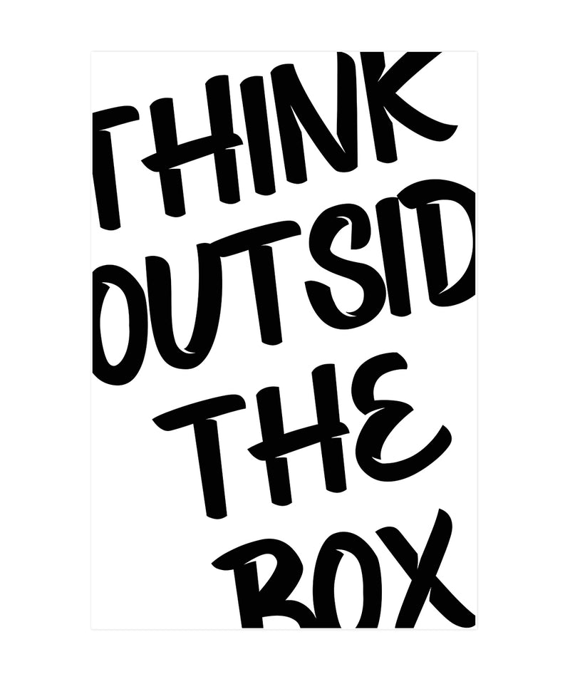 Think Outside The Box Poster, Inspirational Typography Wall Art