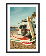Vintage Surfboards Photography Poster, Beach Travel Wall Art, Surfing Wall Decor
