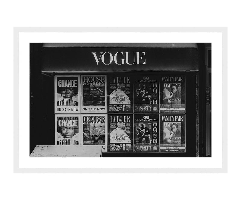 Vogue Fashion Magazine Stand Poster, Fashion Wall Art